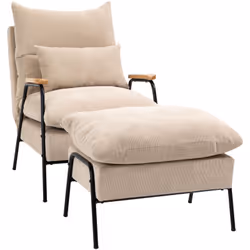 Laissez-vous séduire par le charme néo-rétro et confort de ce magnifique fauteuil lounge avec repose-pied. Sa structure en ac ...