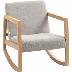 Laissez-vous séduire par le charme de ce magnifique fauteuil lounge à bascule avec structure en bois d'hévéa et coussin d'ass ...