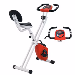 HOMCOM - Vélo dappartement pliable - Collaboration Aosom.fr x FFHandball - 8 niveaux de résistance dossier selle réglable - r ...