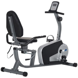 HOMCOM - Vélo dappartement semi-allongé vélo couché - Aosom.fr x FFHandball - écran LCD siège réglable 8 niveaux de résistance