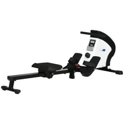 Rameur dappartement pliable - Aosom.fr x FFHandball - 8 niveaux de résistance magnétique écran LCD - acier noir blanc