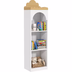 Cette jolie bibliothèque pour enfant en MDF, offre 3 étagères spacieuses pour ranger livres et magazines. Son design fantaisi ...