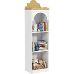 Bibliothèque enfant design nuage - 4 niveaux rangement - bois de pin MDF blanc