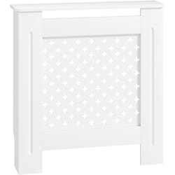 Cache-radiateur motif nid d'abeille - dim. 78L x 19l x 82H cm - MDF blanc
