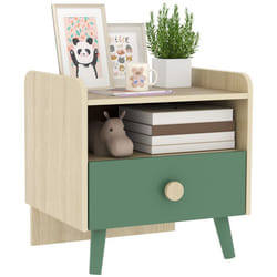 Table de chevet enfant AIYAPLAY table de nuit enfant avec tiroir et niche petite table dappoint en bois pour chambre denfant