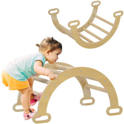 Aiyaplay - Arche d'escalade enfant - parcours motricité - dim. 68L x 42l x 36H cm - bois pin