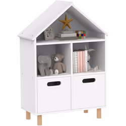 Explorez la bibliothèque pour enfant à 3 niveaux AIYAPLAY, en MDF robuste avec une silhouette de maison. Plus qu'un espace de ...