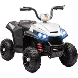 Aiyaplay - Quad électrique enfant 2 moteurs 12V 5 Km/h max. marche av ar nombreux effets blanc