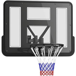 Sportnow - Panier de basket-ball mural - kit fixation murale inclus - acier pvc noir