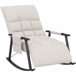 Découvrez cette chaise à bascule HOMCOM avec assise et dossier ajustables pour une détente personnalisée. Confort optimal grâ ...