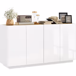 Rehaussez votre intérieur avec le buffet de salon HOMCOM de 137 cm, parfait pour une cafetière ou un micro-ondes. Inclut deux ...