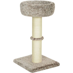 Arbre à chat luxe effet fourrure - dim. 45L x 45l x 87H cm - griffoir, plateforme panier observation - marron