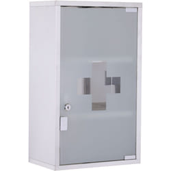 Homcom - Armoire à pharmacie murale verrouillable 3 niv. acier inox