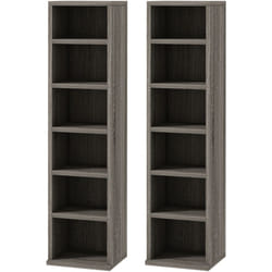 Homcom - Lot de 2 étagères colonnes rangement max. 204 cd gris