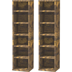 Homcom - Lot de 2 étagères colonnes rangement max. 204 cd brun rustique