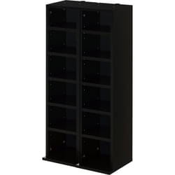 Homcom - Lot de 2 étagères colonnes rangement max. 204 cd noir