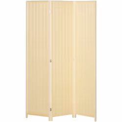Succombez au charme de ce superbe paravent intérieur à 3 panneaux en bois de sapin, bambou et fibres de papier tressé au styl ...