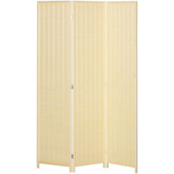 Homcom - Paravent interieur en bois 3 panneaux 135 x 180 cm séparateur de pièce pliable bois naturel