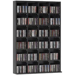 Meuble de rangement multimédia 456 CD/ 336 DVD - HOMCOM - bibliothèque en bois avec étagères réglables - 89 x 1305 cm - noir
