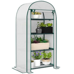 Serre de jardin - serre de balcon - Outsunny - résistante UV - porte enroulable 4 étagères - couverture PE - 80 x 50 x 160 cm