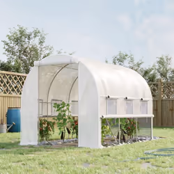 Étendez la saison de croissance avec cette serre tunnel Outsunny de 2,95 x 2 m. Structure en acier galvanisé, cordes de hauba ...