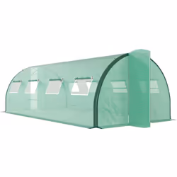Serre tunnel Outsunny 6 x 3 m, parfaite toute l'année, cadre en acier galvanisé avec quatre tiges supérieures pour plus de so ...