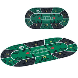 Tapis de poker - SPORTNOW - 120 x 60 cm - jusquà 6 joueurs - sac de transport inclus - design antidérapant - vert et noir