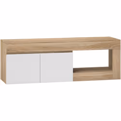 Optimisez votre salon avec le meuble TV HOMCOM, mêlant blanc et bois pour un style élégant. Adapté aux écrans jusqu'à 60 pouc ...