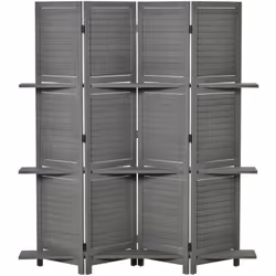 Succombez au charme de ce superbe paravent intérieur 4 panneaux 3 étagères en bois de paulownia. Les portes persiennes offre  ...