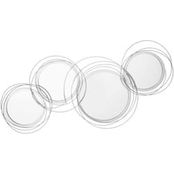 Homcom - Lot de 4 miroirs ronds muraux ø 30, 24, 21 cm crochet visserie incluse métal argenté