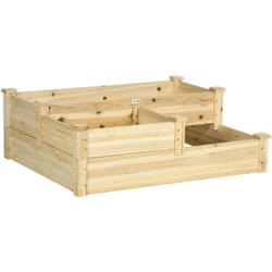 Outsunny - Carré potager en escalier 3 niveaux 108 x 88 x 36 cm bois naturel