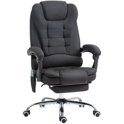 Fauteuil de bureau direction massant chauffant hauteur réglable dossier inclinable tissu noir
