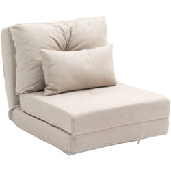 Fauteuil convertible chauffeuse inclinable - coussin inclus - tissu beige