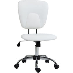 Vinsetto - Chaise de bureau visiteur design - hauteur réglable, fonction bascule verrouillable - acier chromé synthétique blanc