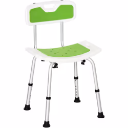 Chaise de bain HOMCOM, idéale pour seniors ou personnes à mobilité réduite, ajustable sur six hauteurs, assise et dos ergonom ...