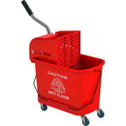 Homcom - Chariot de nettoyage lavage seau de ménage 20 l avec essoreur et séparateur eau sale propre rouge