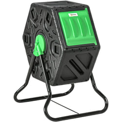 Outsunny - Composteur de jardin 65L - bac à compost pour déchets - rotatif 360° - acier pp noir vert