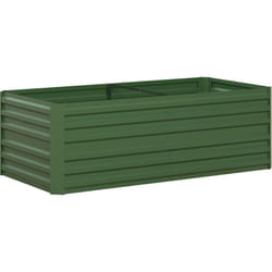 Carré potager de jardin renforcé - dim. 180L x 90l x 59H cm - tôle d'acier ondulée galvanisée vert