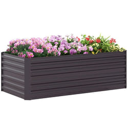 Carré potager de jardin - Outsunny - rectangulaire - tubes de renforcement acier galvanisé - 180 x 90 x 59 cm - gris foncé