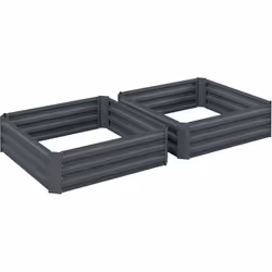 Ce joli lot de 2 carrés potagers robustes en tôle d'acier ondulée vous permettra de profiter d'un généreux espace de plantati ...