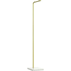 Homcom - Portemanteau portant à vêtements H.1,52 m cadre métal doré base marbre blanc