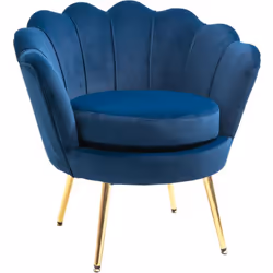 Découvrez le confort élégant avec le fauteuil club HOMCOM, parfait pour tout espace. Son design coquillage et pieds dorés ajo ...