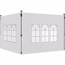 Parois latéraux pour pavillon de 3 x 3 m ou 3 x 4 m Outsunny, en toile Oxford robuste, idéales pour extérieur. Chaque paroi a ...