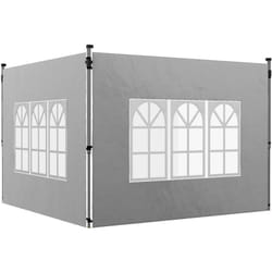 Outsunny - Lot de 2 parois latérales pour tonnelle 3 x 3 m ou 3 x 4 m - bâches de barnum 295 x 195 cm gris clair