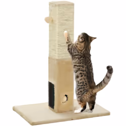 Satisfaites les envies naturelles de votre chat avec notre poteau à gratter pour chat PawHut, équipé d'un jouet à balle et d' ...