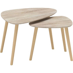 Homcom - Lot de 2 tables basses gigognes design scandinave forme triangle de reuleaux bois mdf naturel