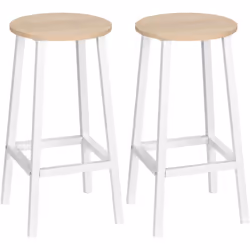 Lot de 2 de tabourets de bar confortables, avec structure en acier robuste et surface lisse facile à nettoyer. Conçus pour éc ...