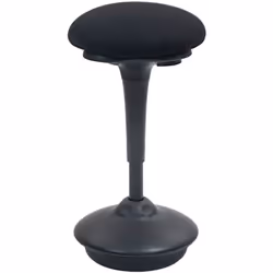 Explorez le tabouret ergonomique HOMCOM, ajustable de 70 à 90 cm, avec rotation à 360° et balancement de 120°. Coussin d'assi ...