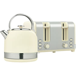 Homcom - Ensemble bouilloire et grille-pain Vintage - 1,7L 2200W - 4 tranches, brunissage 7 niv. - crème