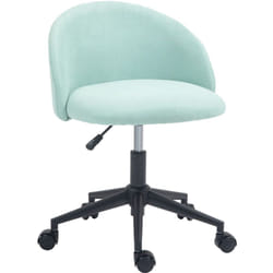 Homcom - Chaise de bureau design enveloppant réglable piètement acier noir tissu bleu clair